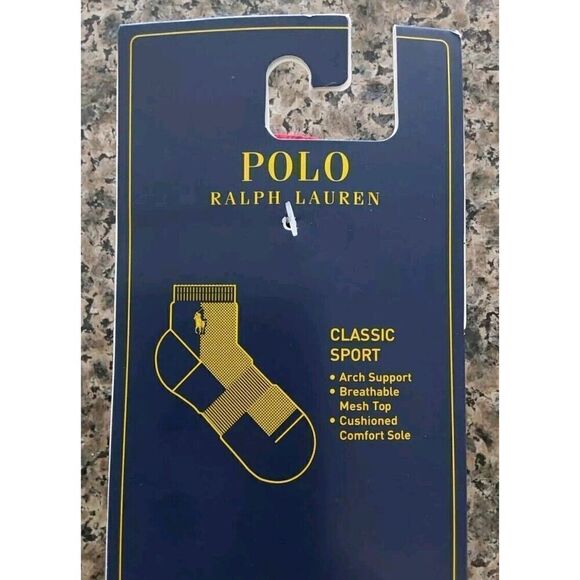 Polo Ralph Lauren Mens Classic Sport Racing Print Socks White Red Asst Sz 10-13 - Picture 10 of 10